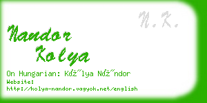 nandor kolya business card